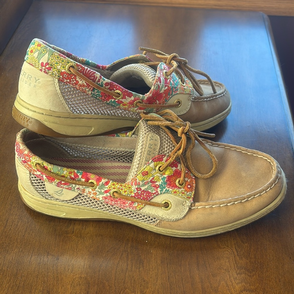 Women’s Sperry Topsider size 10 floral boat shoes EUC